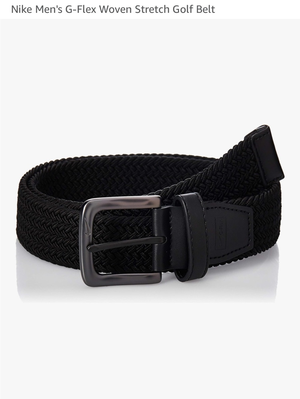 nike g-flex Black Woven Elastic Belt with Metal Buckle